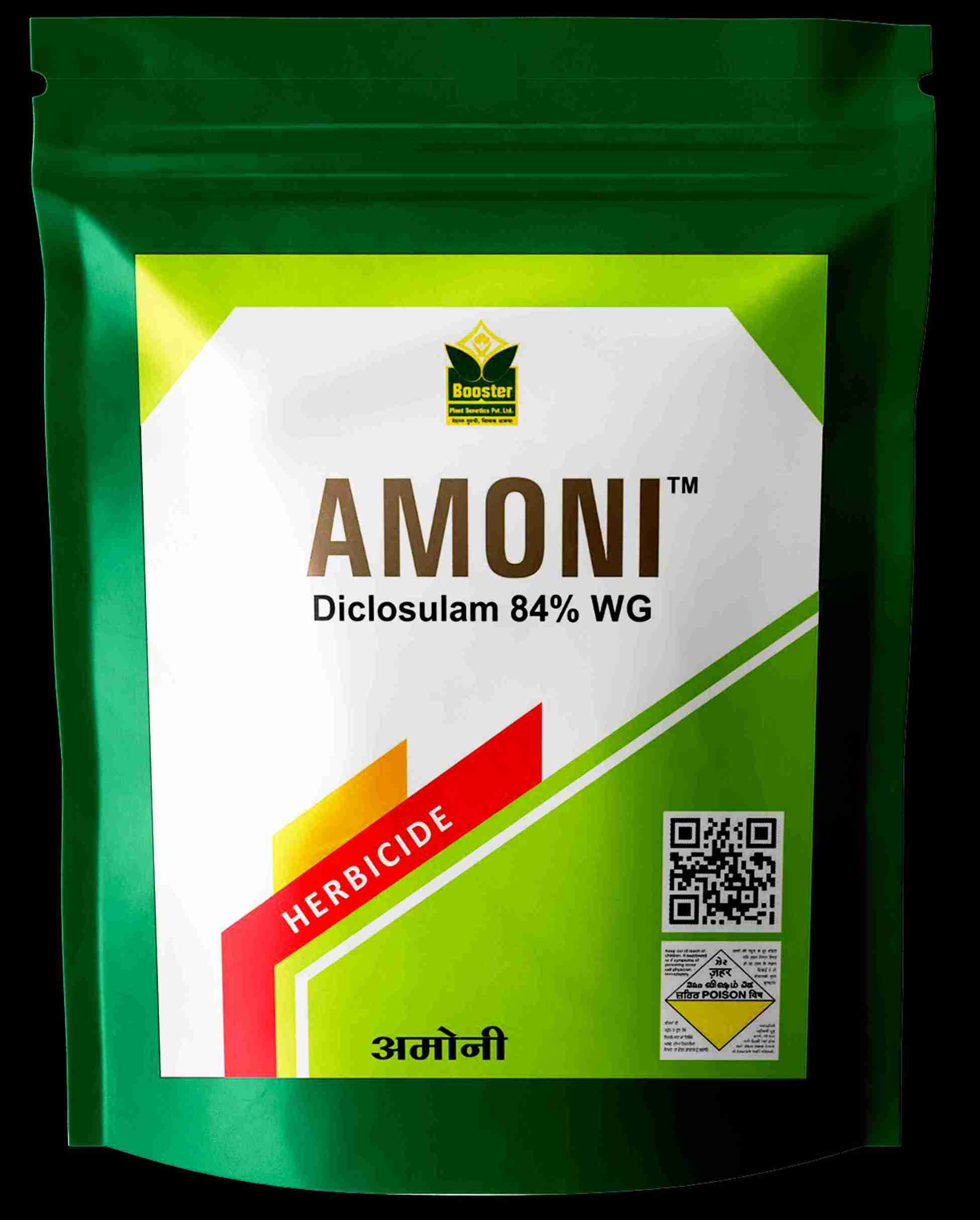 Amoni - Diclosulam 84% WDG pesticide by Booster Paris offers effective herbicide control for agricultural crops. Rely on Booster Paris for quality pesticides and agricultural products.