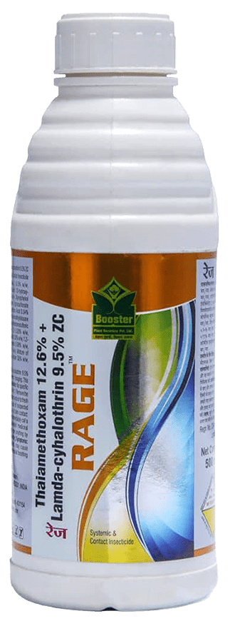 Discover Rage Thiamethoxam 12.6% plus Lambda Cyhalothrin 9.5% ZC pesticide from Booster Paris. Effective solution for pest control in agriculture.